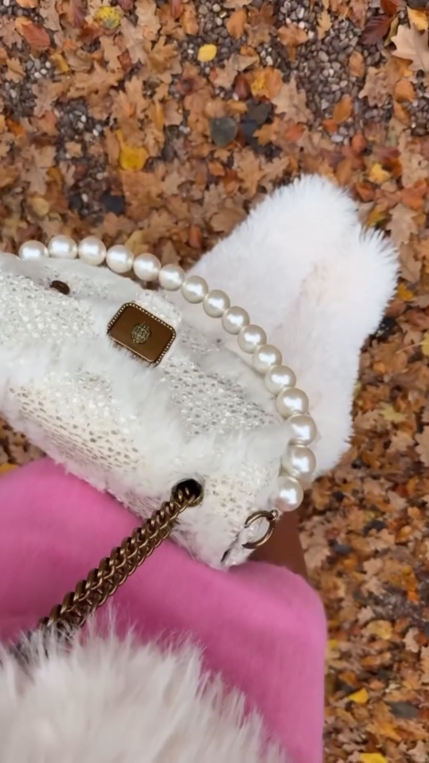 White Faux Fur Platform Ankle Boots with Statement Texture