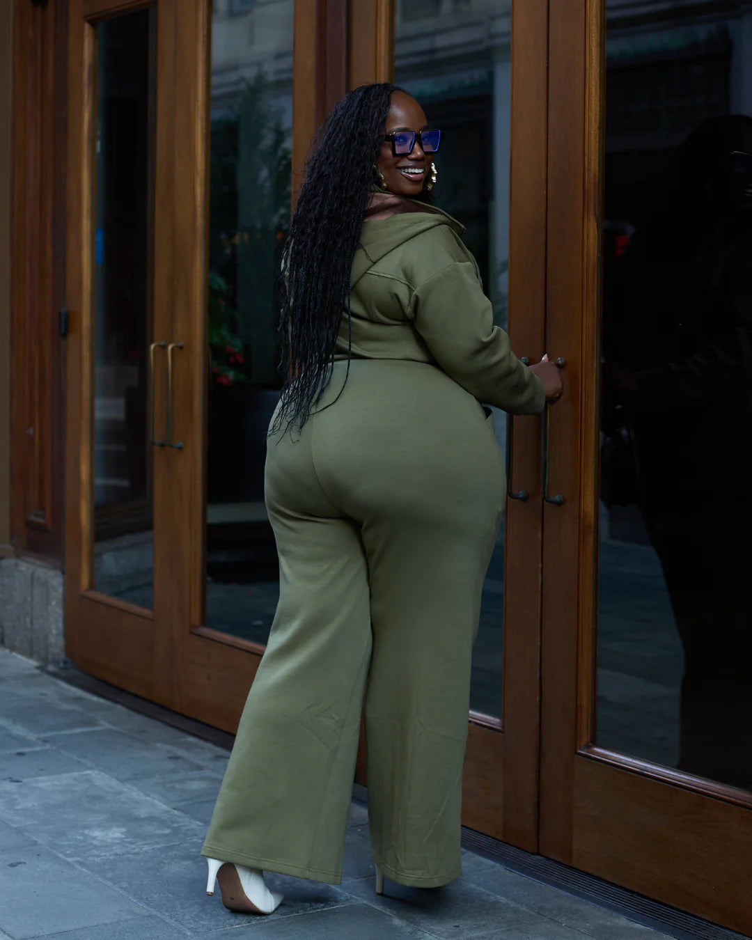 Zip - Up Hooded Wide - Leg Jumpsuit for All Sizes