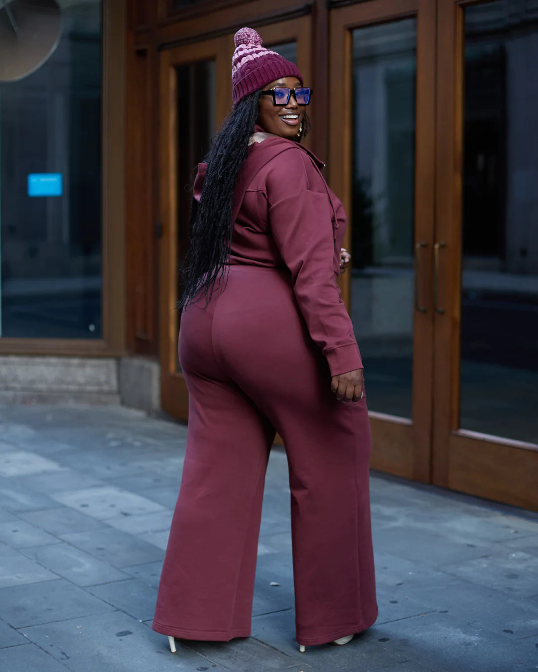 Zip - Up Hooded Wide - Leg Jumpsuit for All Sizes