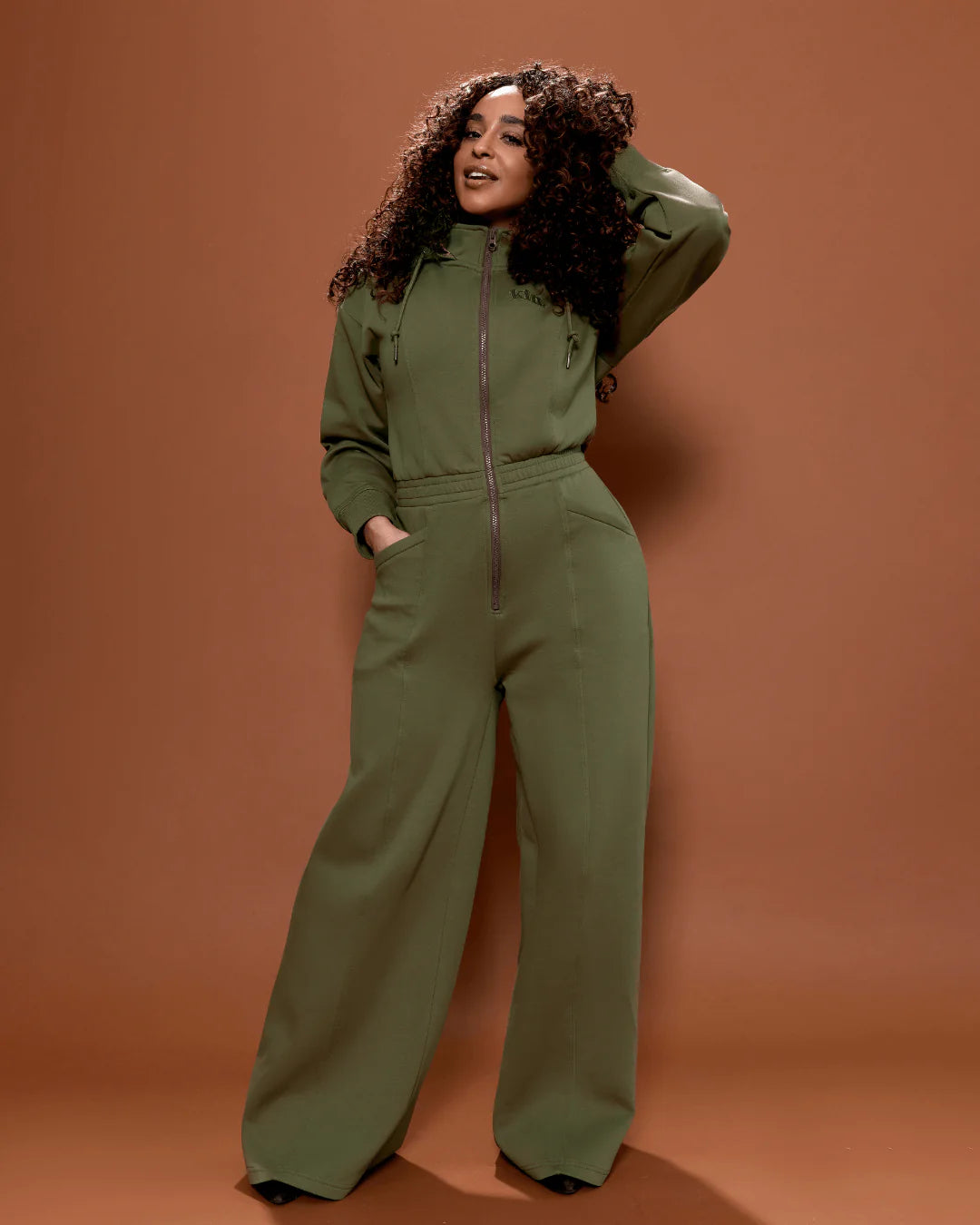 Zip - Up Hooded Wide - Leg Jumpsuit for All Sizes