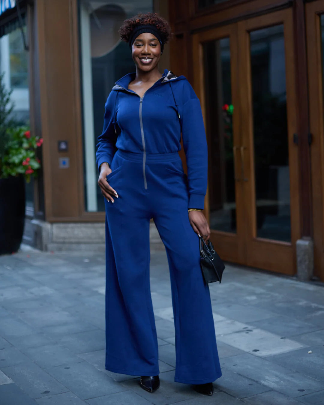 Zip - Up Hooded Wide - Leg Jumpsuit for All Sizes