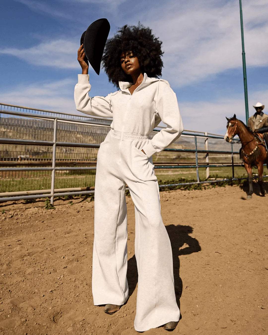 Zip - Up Hooded Wide - Leg Jumpsuit for All Sizes