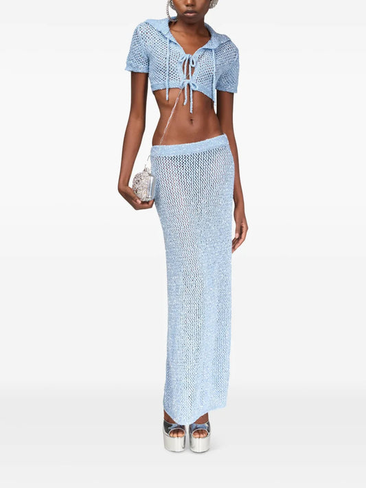 Sequin embellished top and skirt 2-piece set