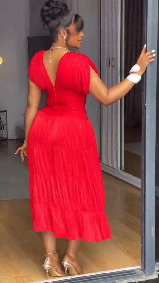 Classic Red w-neck Dress