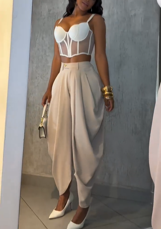 Ice Silk Drape Loose Carrot Pants