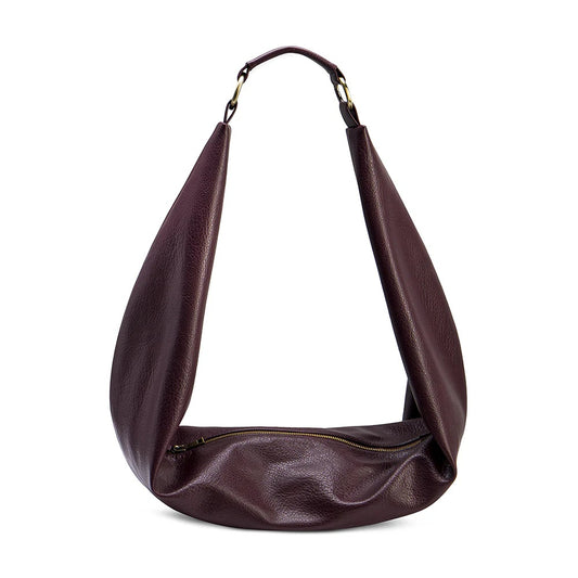 Women's Merlot Leather Slouchy Hobo Bag