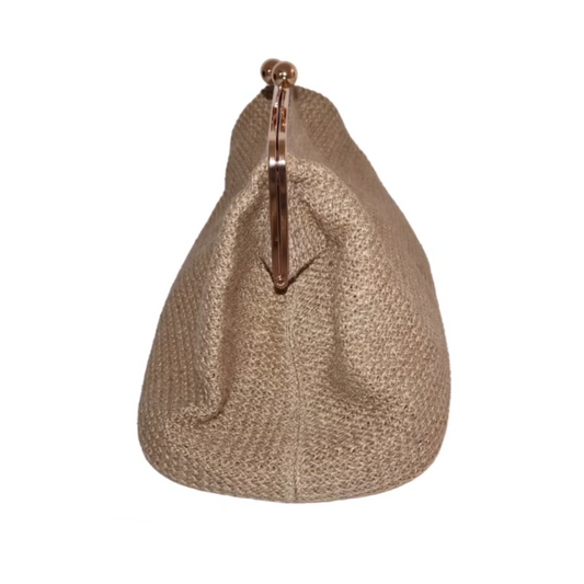 Woven Large Kisslock Frame Bag