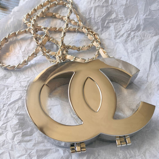 Oversized Logo Chain Crossbody Bag