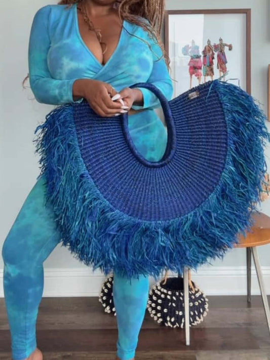 Tassel Handheld Straw Woven Bag