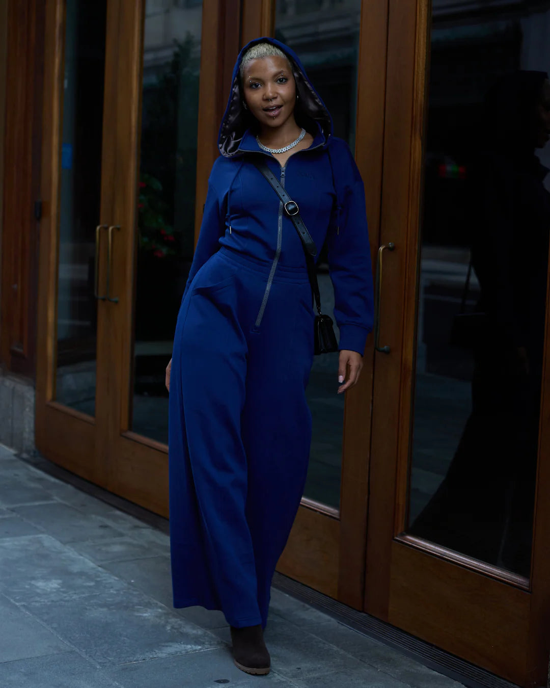 Zip - Up Hooded Wide - Leg Jumpsuit for All Sizes