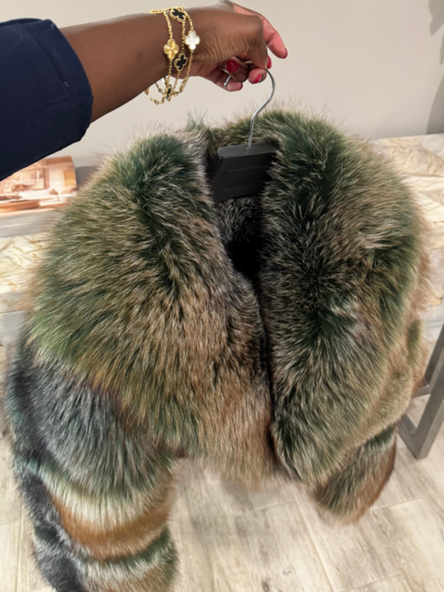 Luxury Ombre Faux Fur Short Coat