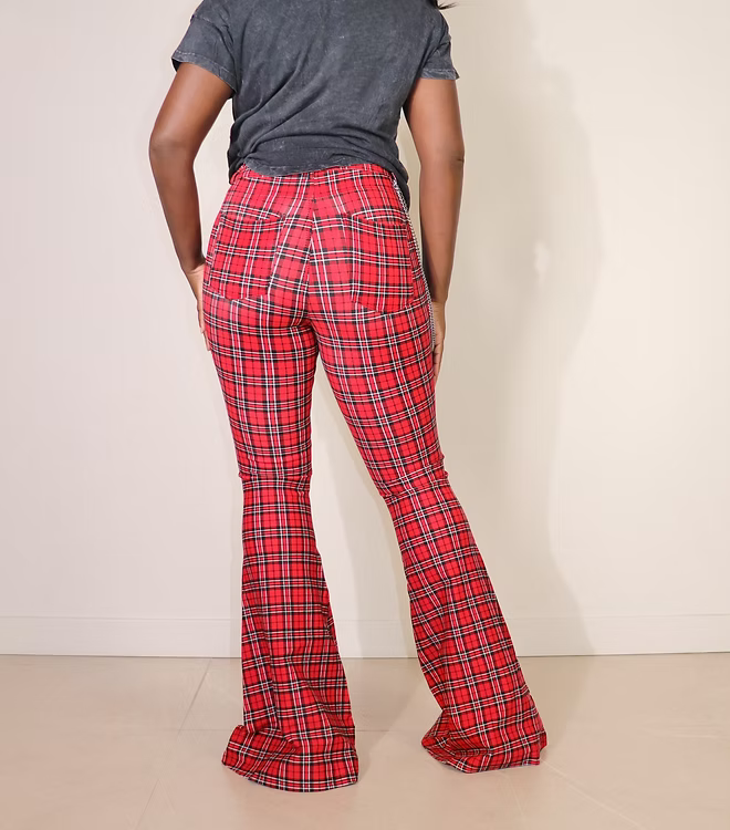 Plaid Flare Pants