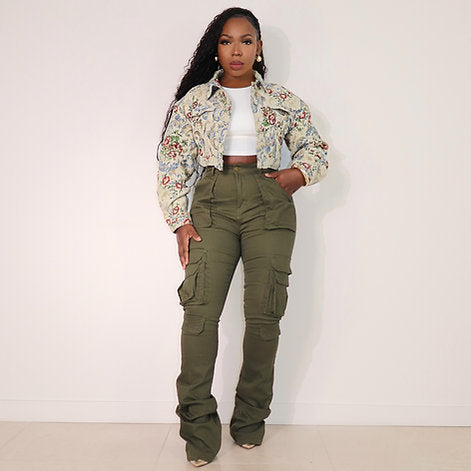Cropped Jacquard Jacket