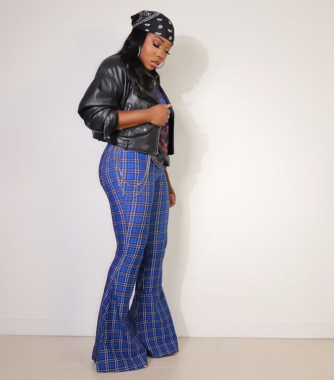 Plaid Flare Pants