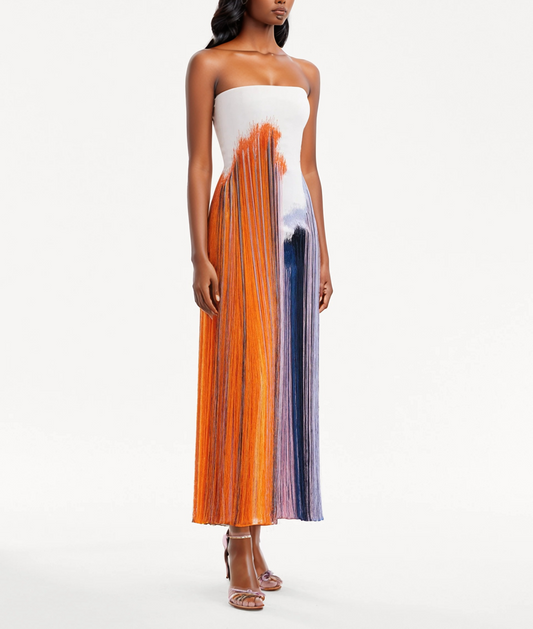 Abstract Brushstroke Fringe Cocktail Dress(✔️Free Shipping)
