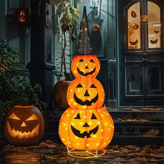 Halloween Decorative Pumpkin Light String Folding Cloth Glowing Pumpkin