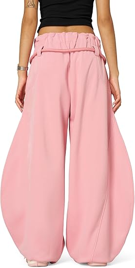 Super Baggy Barrel Sweatpants Wide Leg Pants for Women Men Casual Elastic Waist Unisex Lantern Trouser Pants