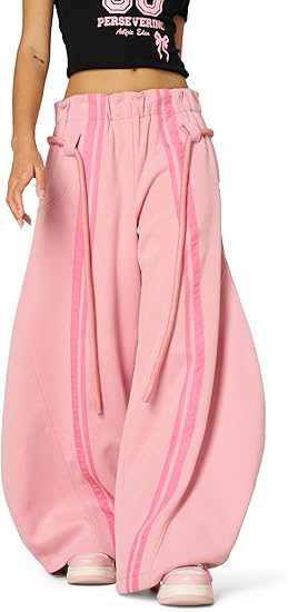 Super Baggy Barrel Sweatpants Wide Leg Pants for Women Men Casual Elastic Waist Unisex Lantern Trouser Pants