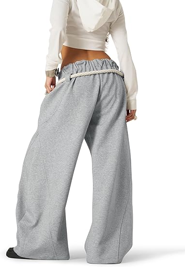 Super Baggy Barrel Sweatpants Wide Leg Pants for Women Men Casual Elastic Waist Unisex Lantern Trouser Pants