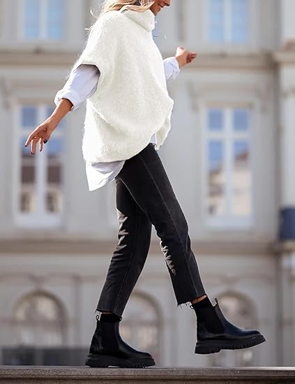 Womens Turtleneck Batwing Sleeve Sweater Knitted Oversized Chunky Short Dolman Tops