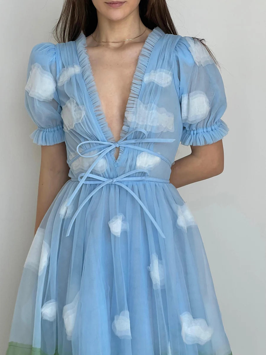 Sky Dress Clouds Midi Dress