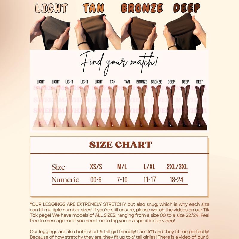 MAGIC FLEECE LINED LEGGINGS • CLOSED FOOT - Fleece Tights Available in Plus Size and Light to Brown Fur