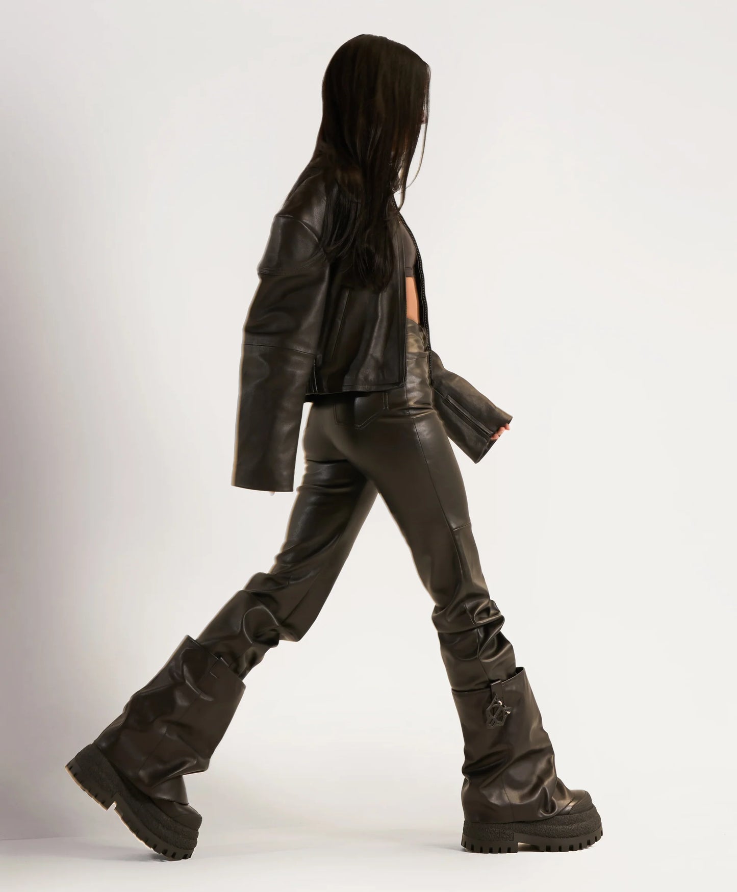 Suede Chunky Platform Boots – Edgy Statement Footwear with Unique Charm