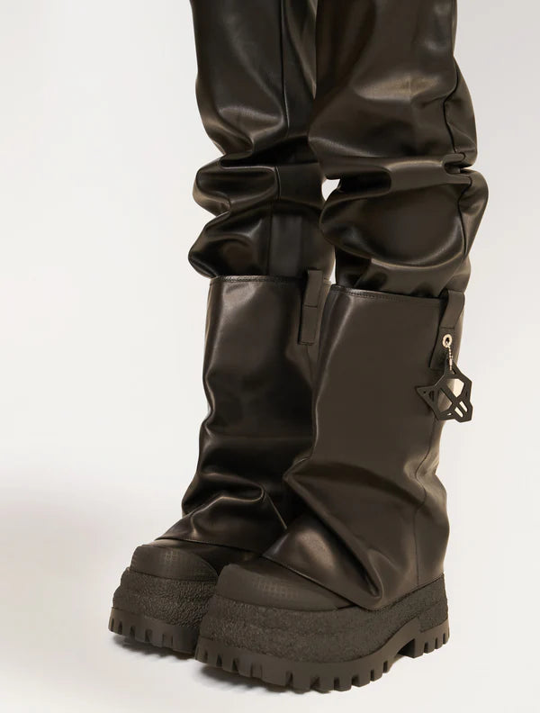 Suede Chunky Platform Boots – Edgy Statement Footwear with Unique Charm