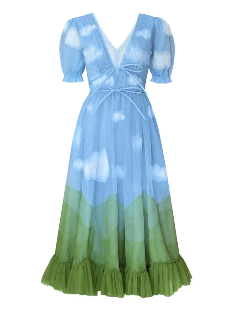 Sky Dress Clouds Midi Dress