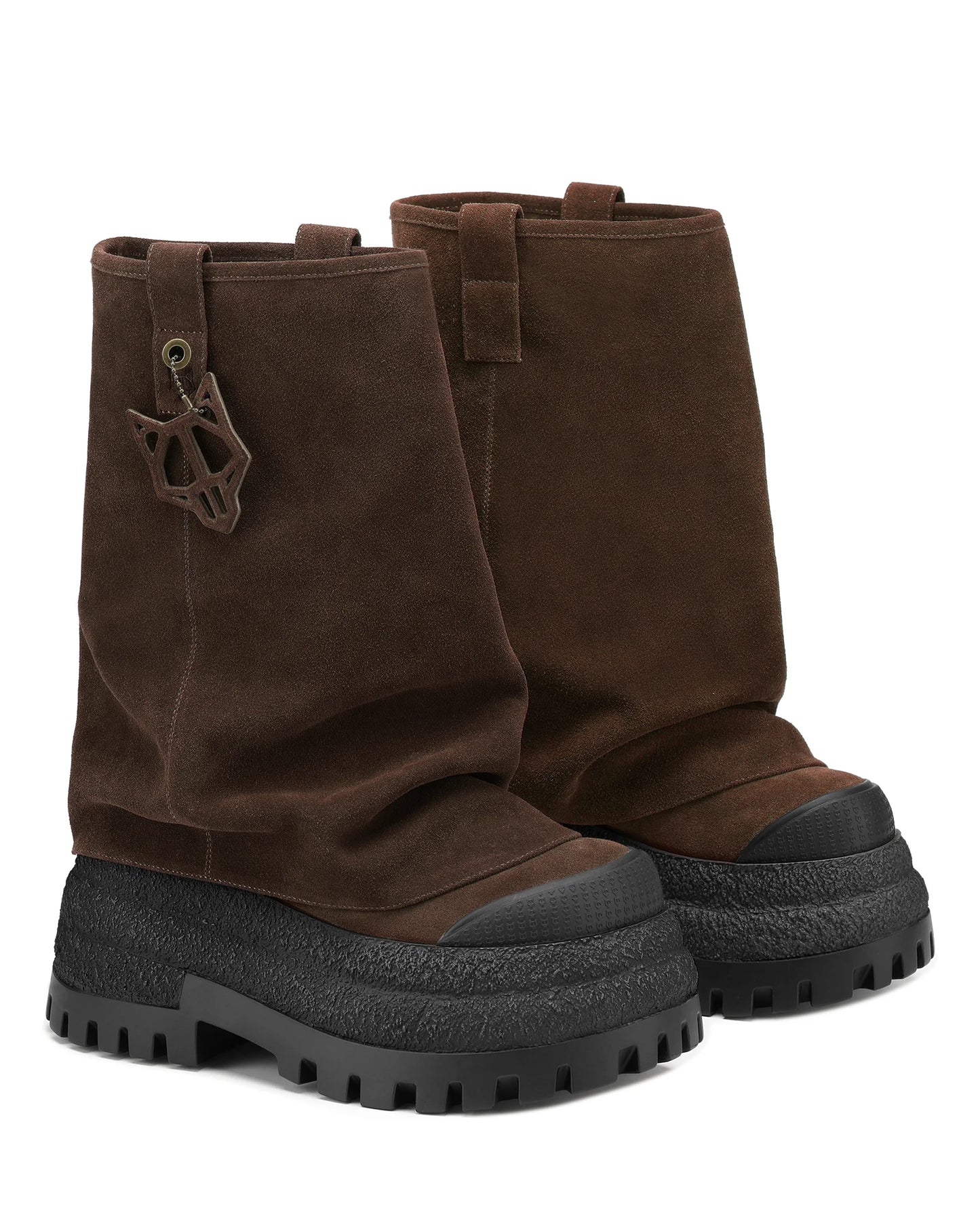 Suede Chunky Platform Boots – Edgy Statement Footwear with Unique Charm