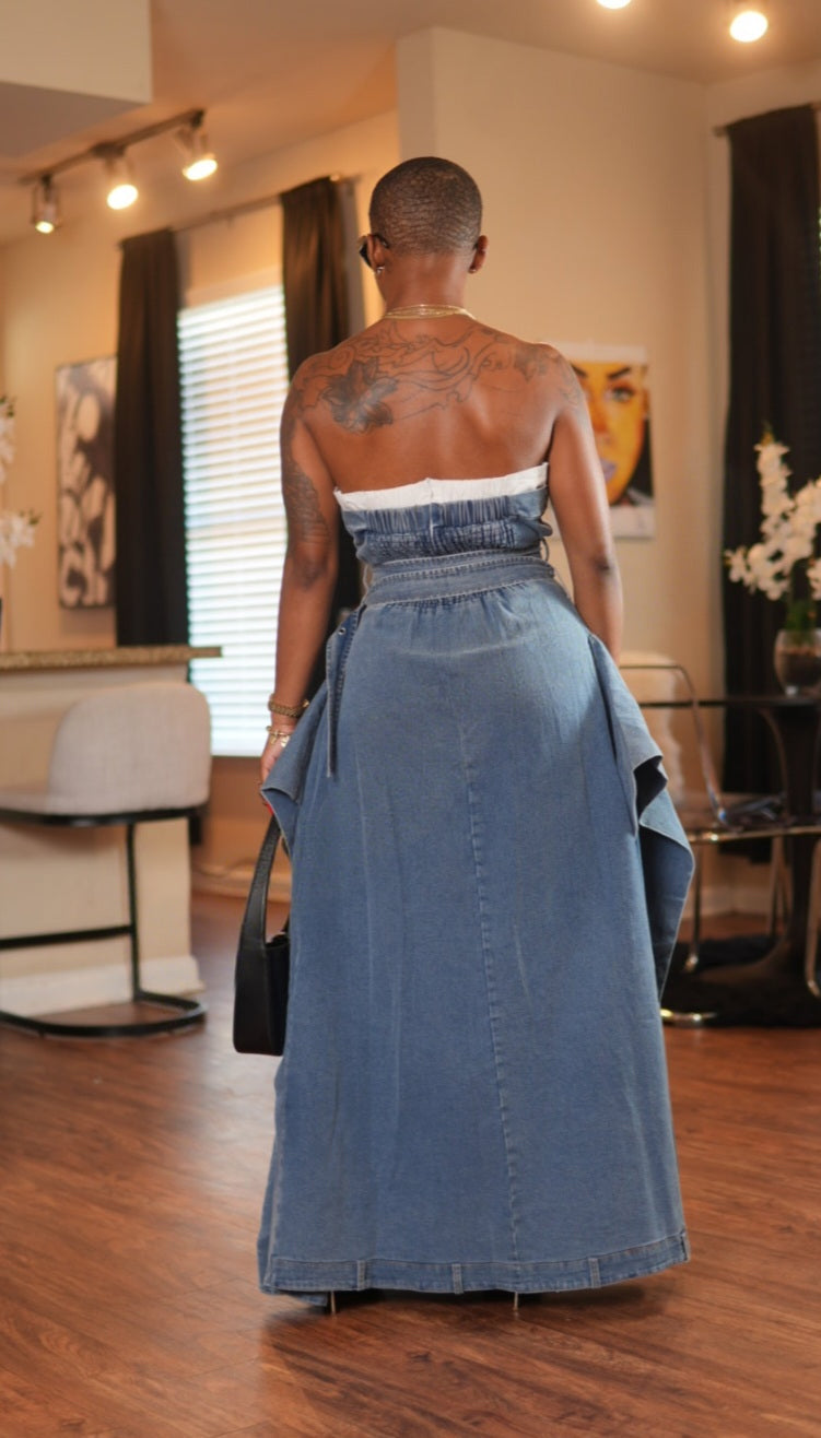 Denim trench coat dress