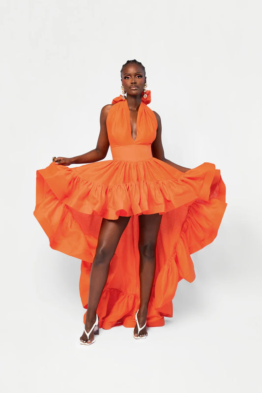 Linen AMA Hi-low Dress