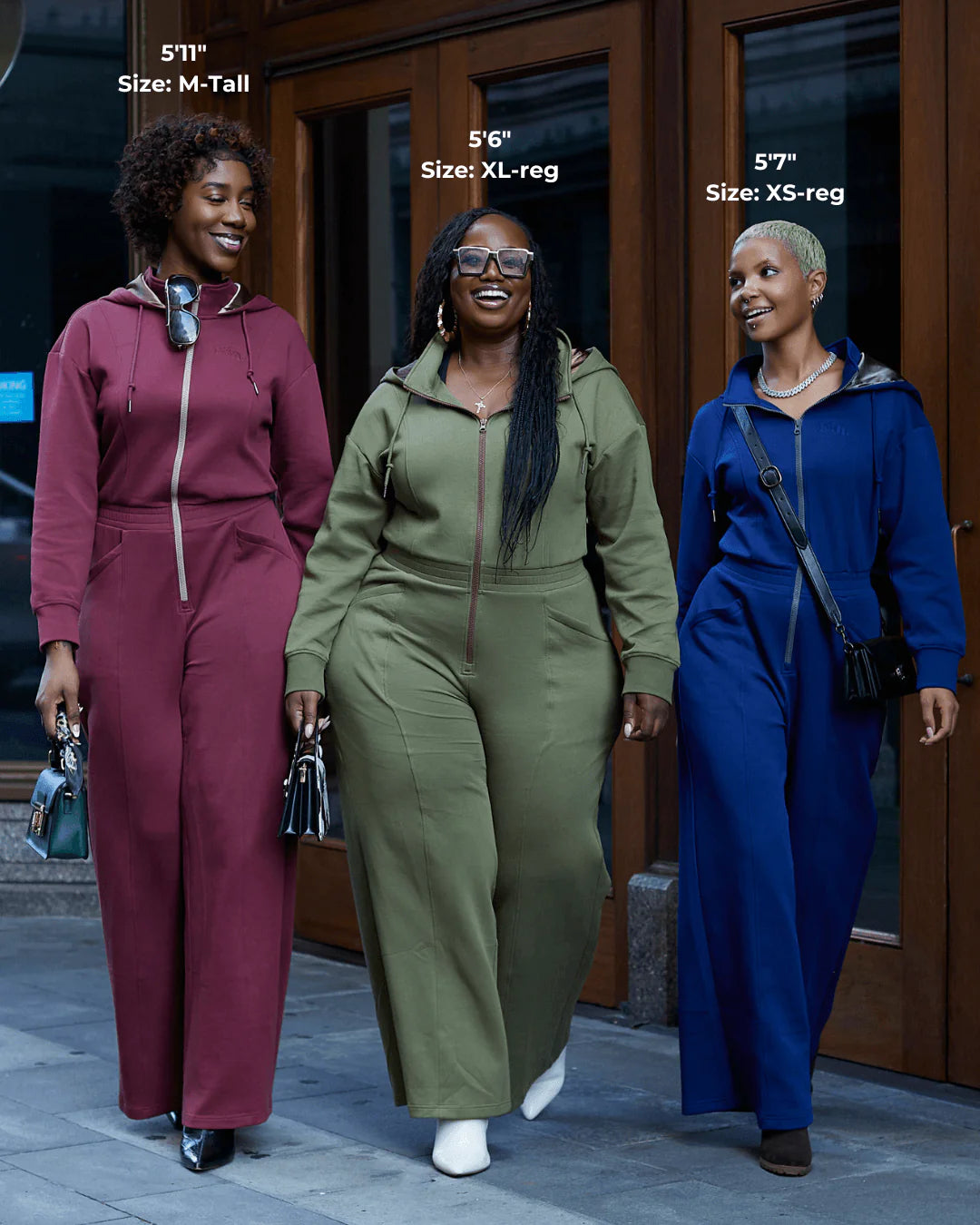 Zip - Up Hooded Wide - Leg Jumpsuit for All Sizes