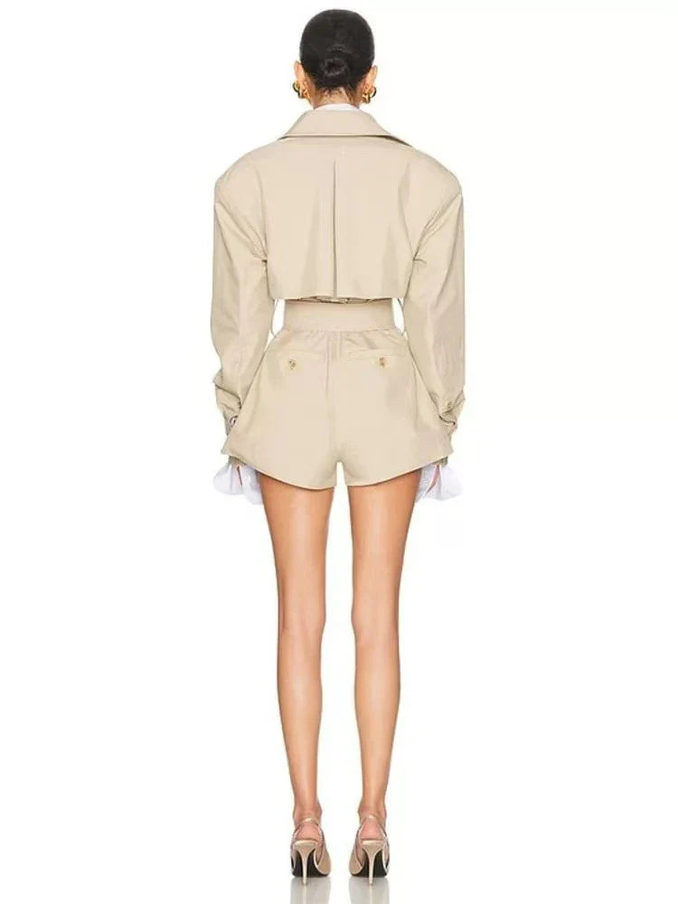 Luxe Belted Trench Coat Romper