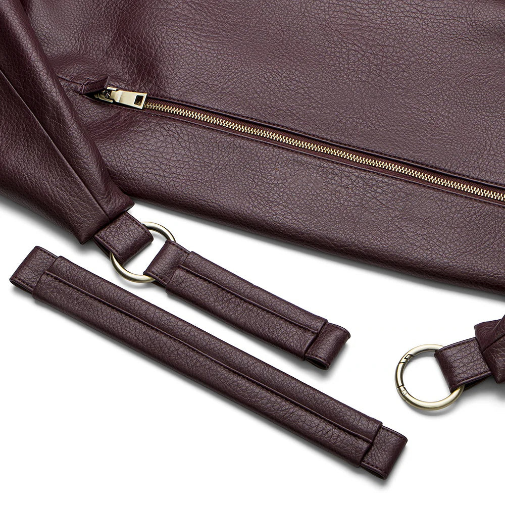 Women's Merlot Leather Slouchy Hobo Bag