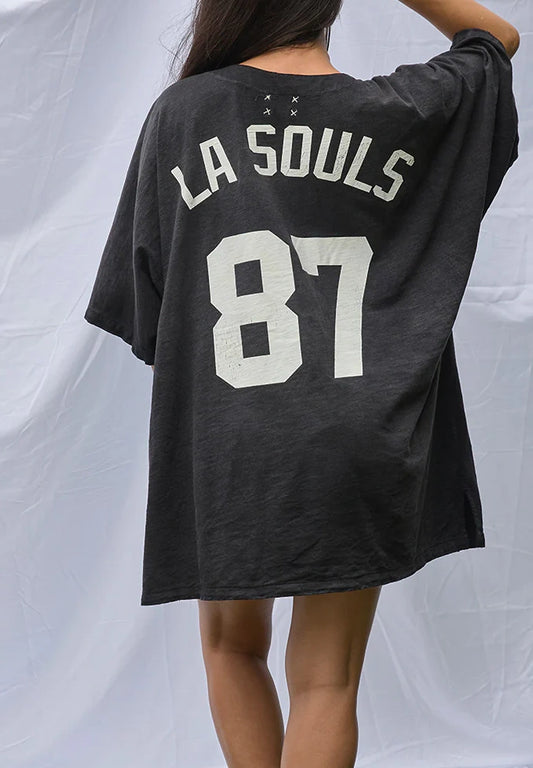 Black Oversized 87 Graphic Tunic Top