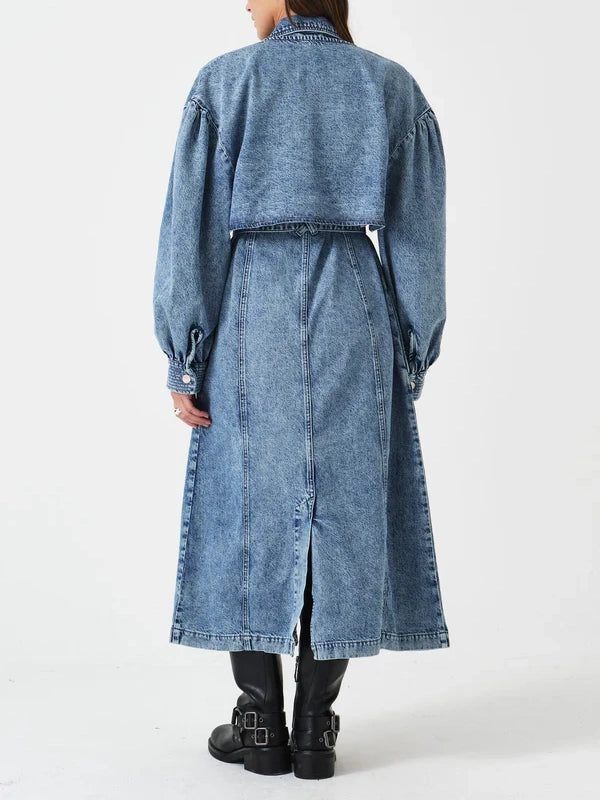 Bonnie Denim Trench in Newport