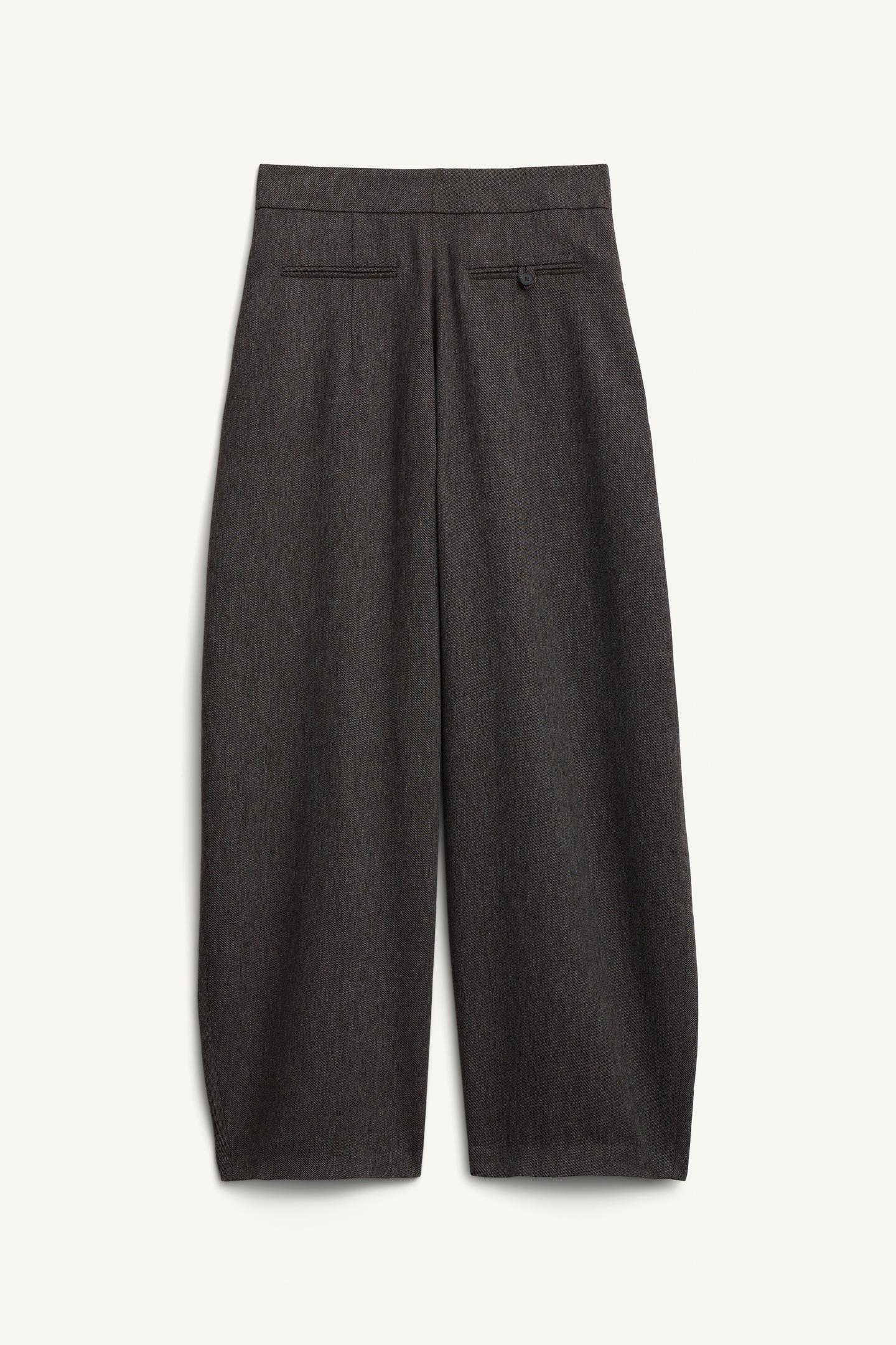 Grey High - Waisted Wide - Leg Trousers
