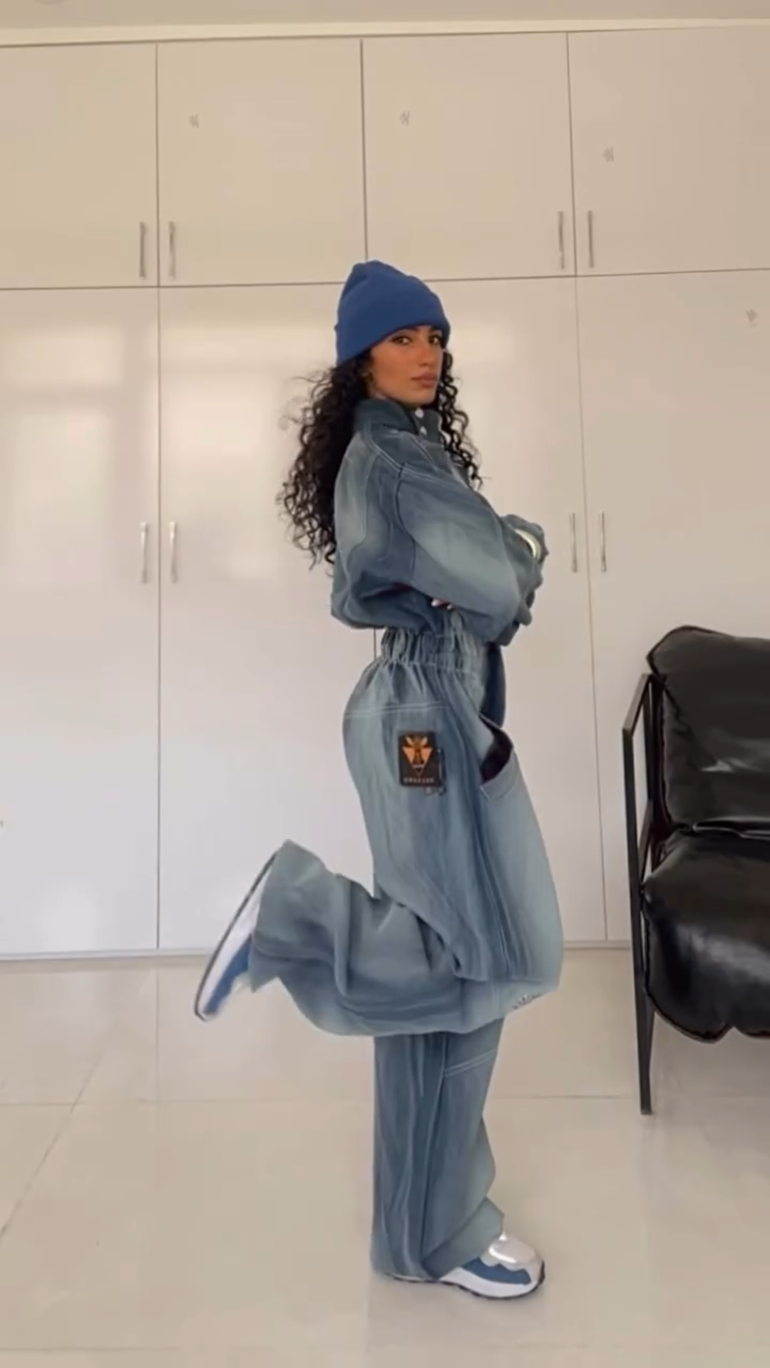 Denim - style Oversized Jumpsuit