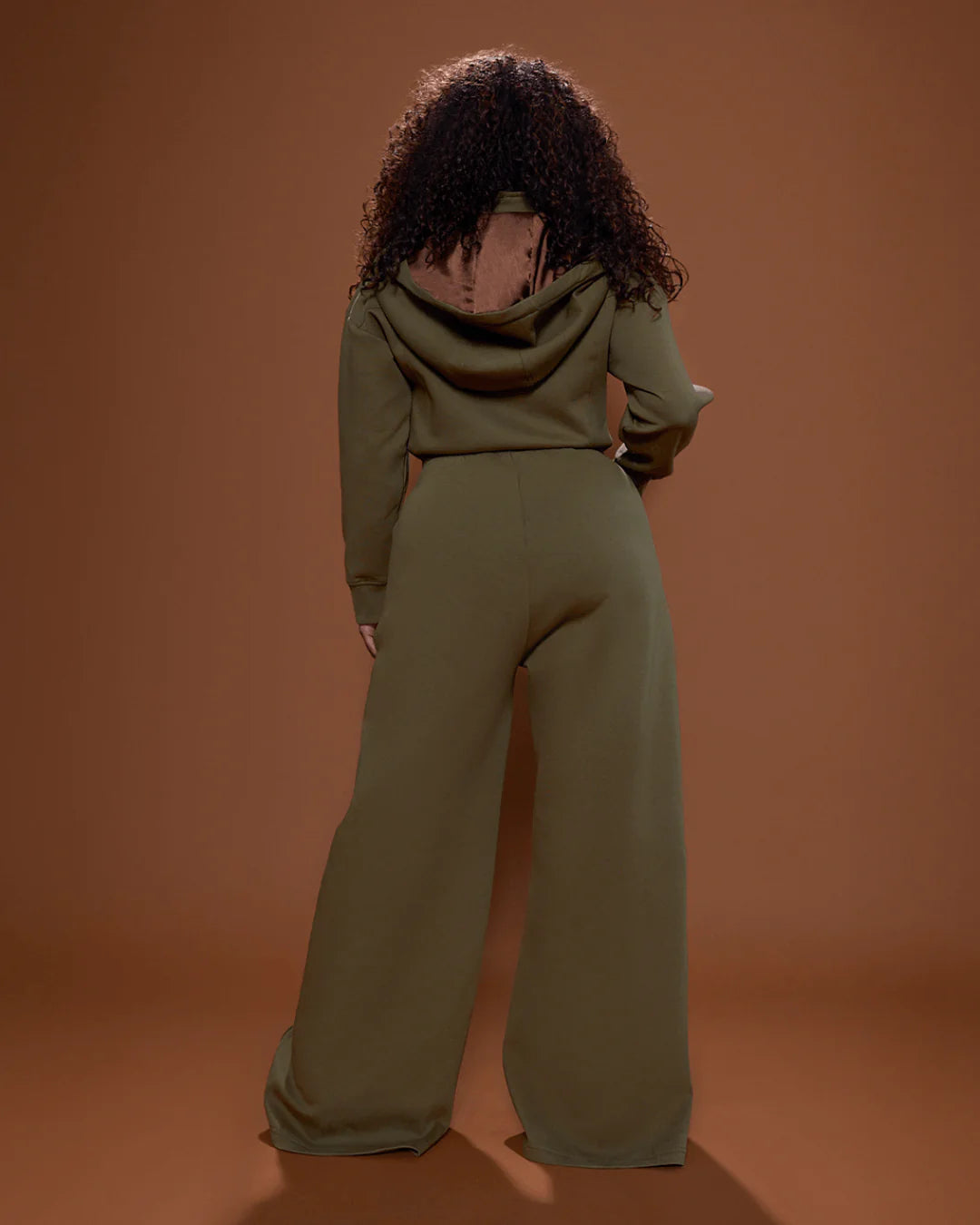 Zip - Up Hooded Wide - Leg Jumpsuit for All Sizes