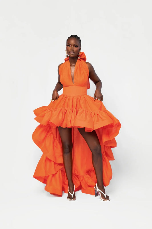 Linen AMA Hi-low Dress
