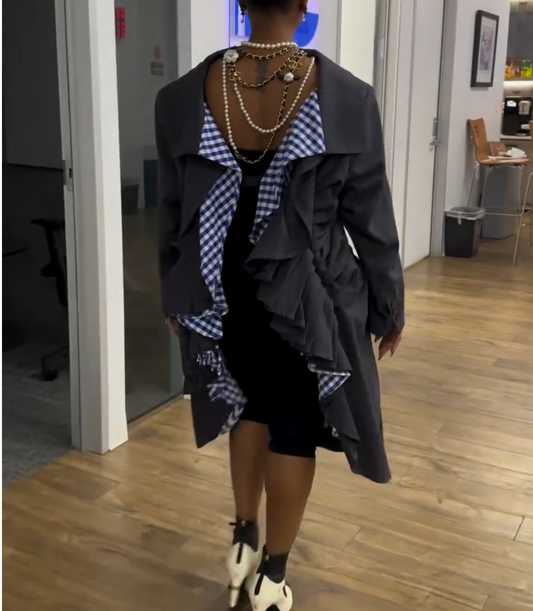 Ruffled Backless Coat