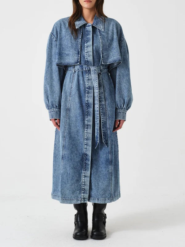 Bonnie Denim Trench in Newport