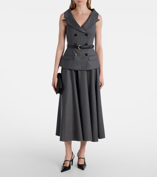 Wool-blend midi dress