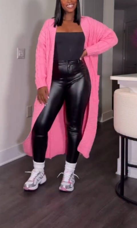 Oversized Cable Knit Maxi Cardigan