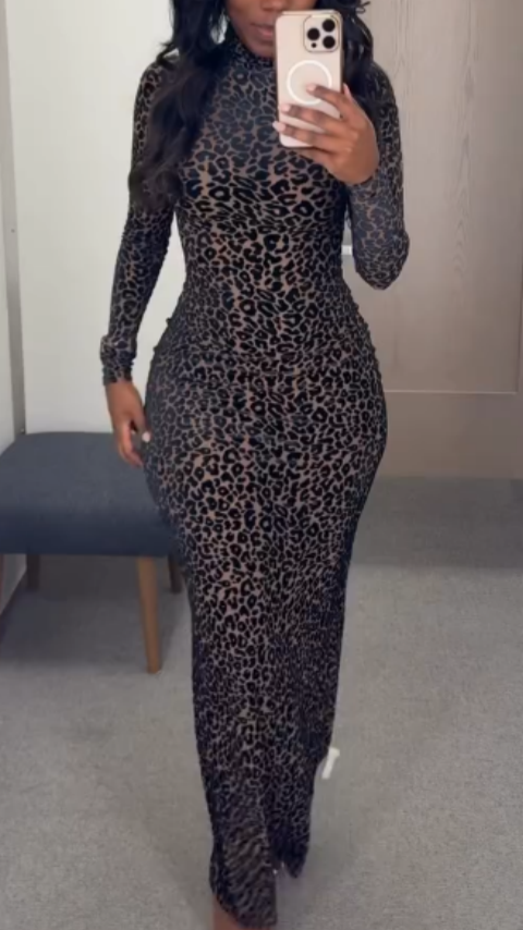 Burnout Long Sleeve Jumpsuit and Maxi Dress