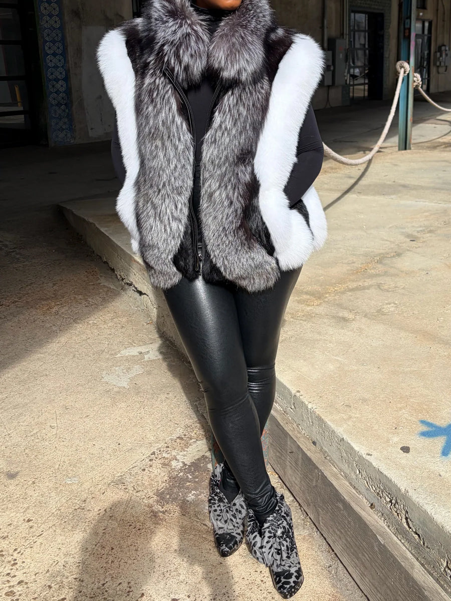 Faux Fox Fur Coat Vest