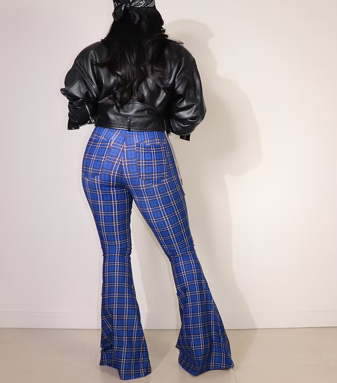 Plaid Flare Pants