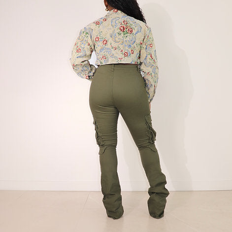 Cropped Jacquard Jacket