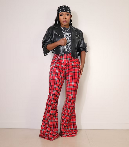 Plaid Flare Pants
